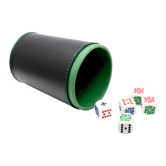 Cubilete con 5 Dados – Juego Clásico de Mesa Portátil