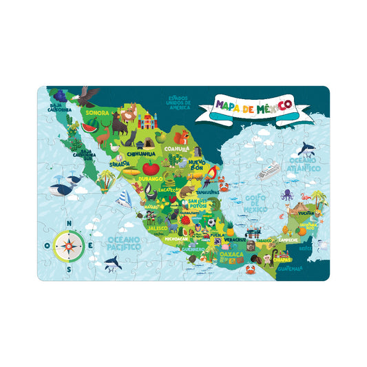 Rompecabezas Gigante para Niños del Mapa de México 100 Pzas - Novelty Corp.
