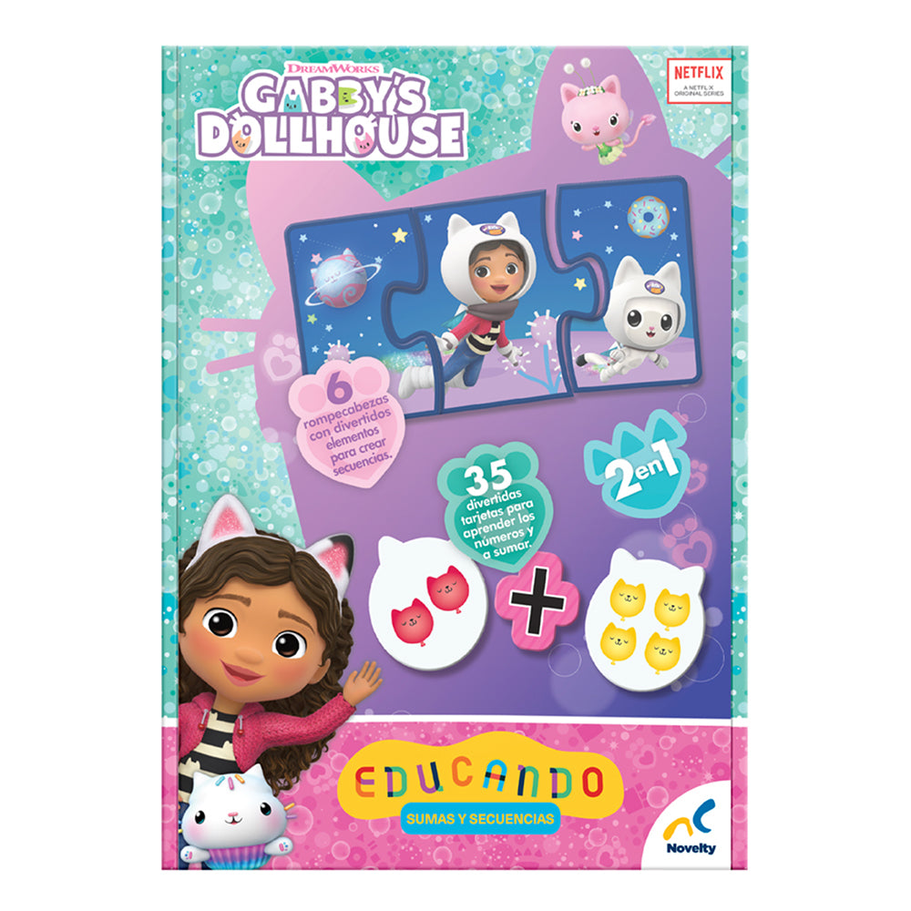 Juego de mesa preescolar educando: Sumas y secuencias Gabby´S Doll House