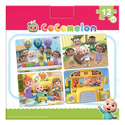 Rompecabezas 4 en 1 Cocomelon, 12 Piezas c/u