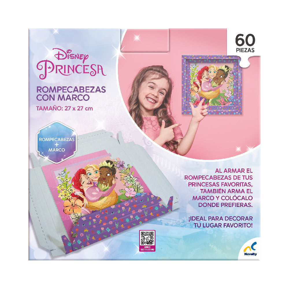 Rompecabezas Infantil Con Marco Princesas De 60 Piezas