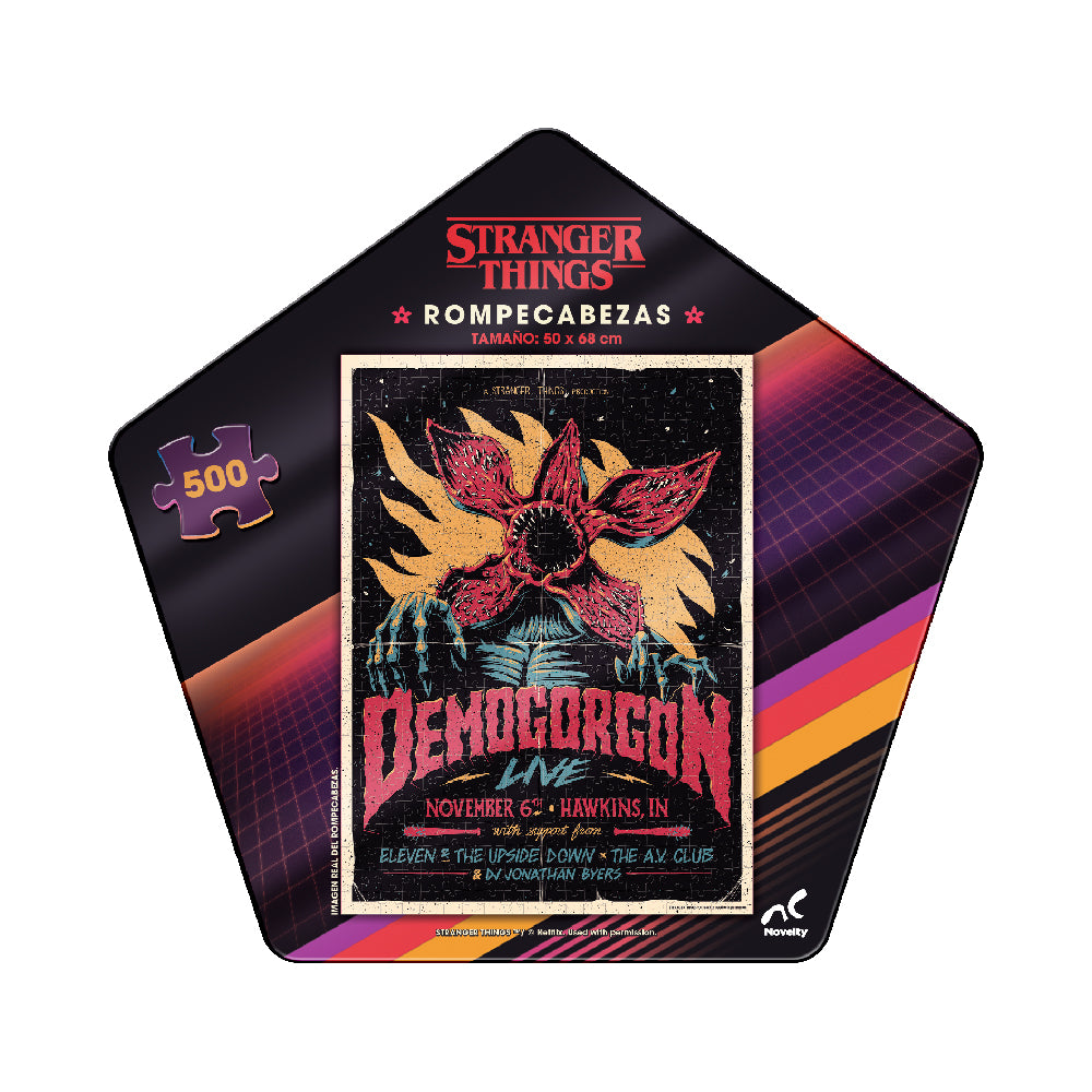 Rompecabezas Stranger Things 500 Piezas Caja Metálica 3D