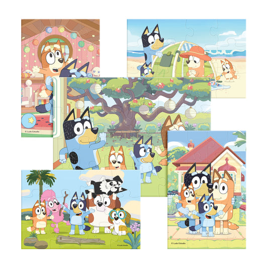 Rompecabezas Bluey 5 En 1 Caja De Madera