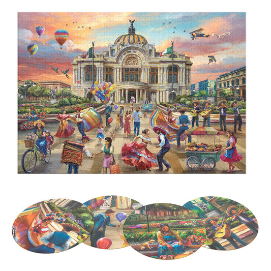 Rompecabezas Premium Bellas Artes 1500 Piezas Con Portavasos Exclusivos