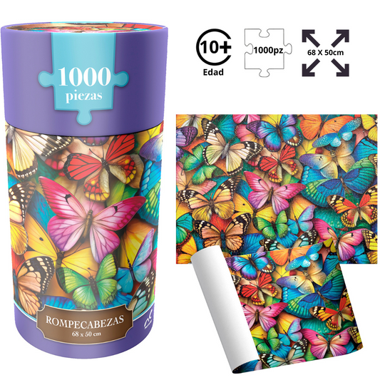 Rompecabezas Mariposas 1000 Piezas | Cilindro Coleccionable | Novelt