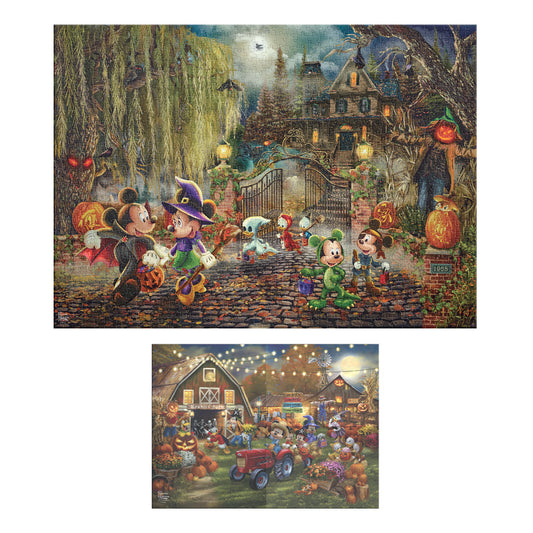 Rompecabezas Premium Disney Mickey y Minnie Halloween 1000 piezas | Thomas Kinkade