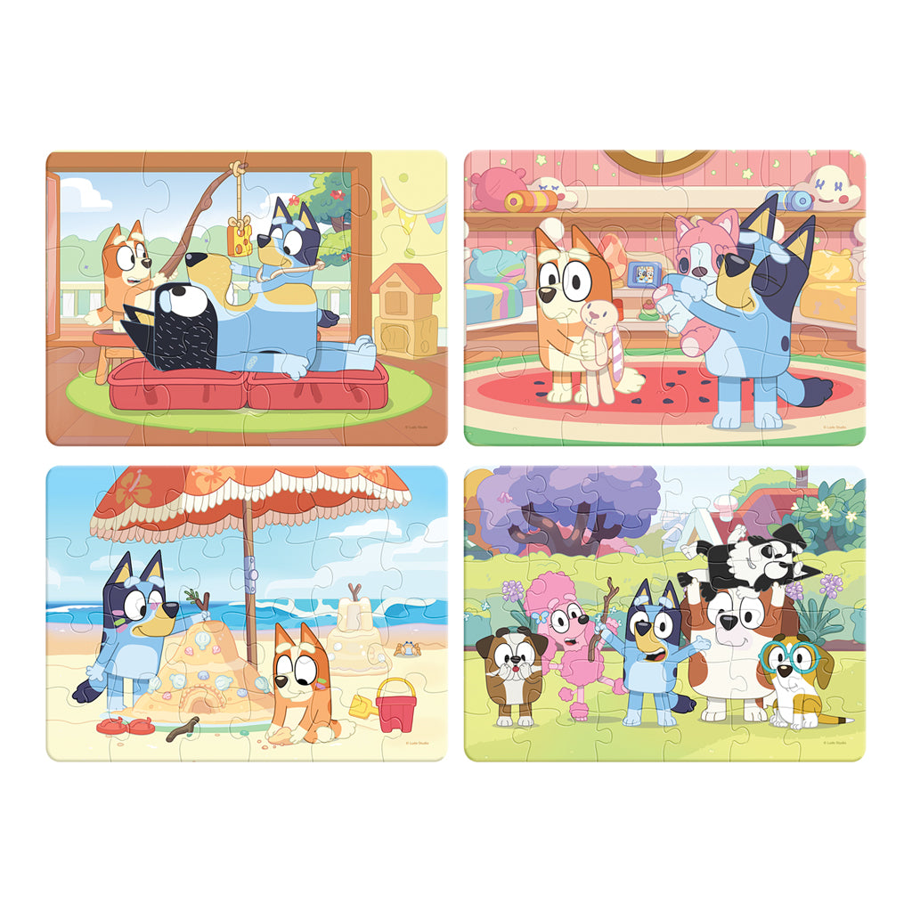Rompecabezas Bluey 4 en 1 | 12, 24 y 36 Piezas – Novelty Corp.