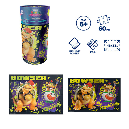 Rompecabezas Mario Galaxy Holográfico Cilindro 60 Piezas