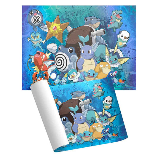 Rompecabezas Infantil Pokémon Agua 100 Piezas Cilindro con Póster