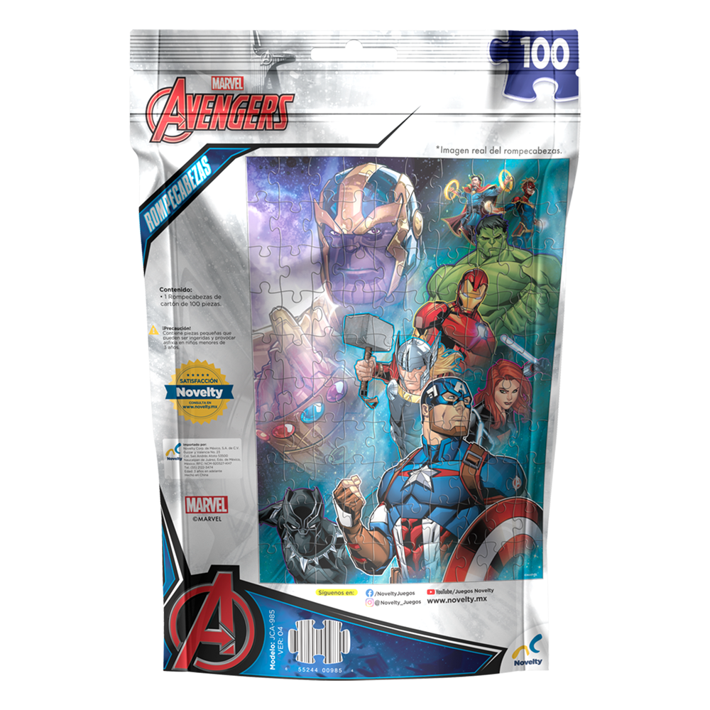 Rompecabezas Bolsa Avengers de 100 Piezas Novelty Corp
