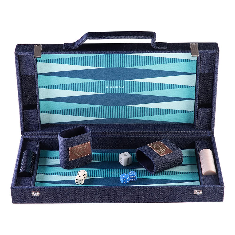Backgammon Maletín Mediano de Mezclilla