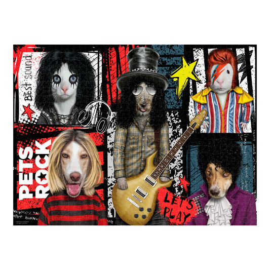 Rompecabezas Pets Rock Hard Rock 1000 Piezas