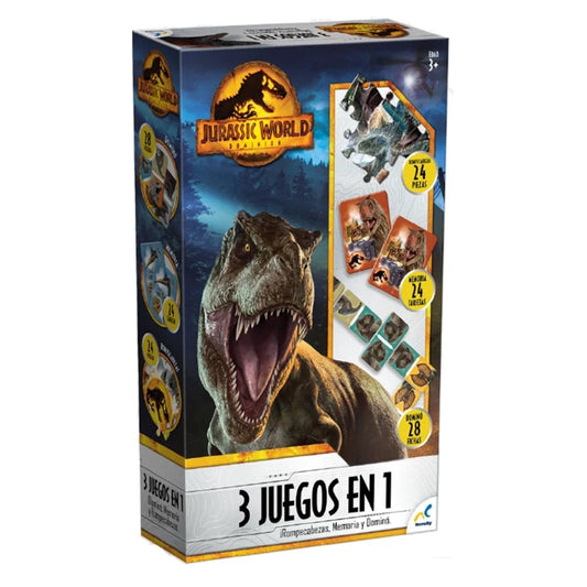 Set de juegos 3 en 1 jurassic world dominion