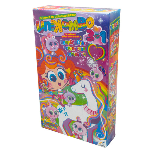 Set de juegos 3 en 1 memoria, domino y rompecabezas distroller caja de carton