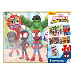 Rompecabezas 5 en 1 Spidey de Madera | Juegos Educativos Marvel para Niños