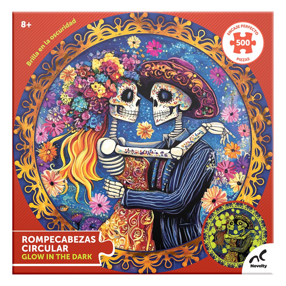 Rompecabezas Catrina Circular Glow in the Dark 500 Piezas