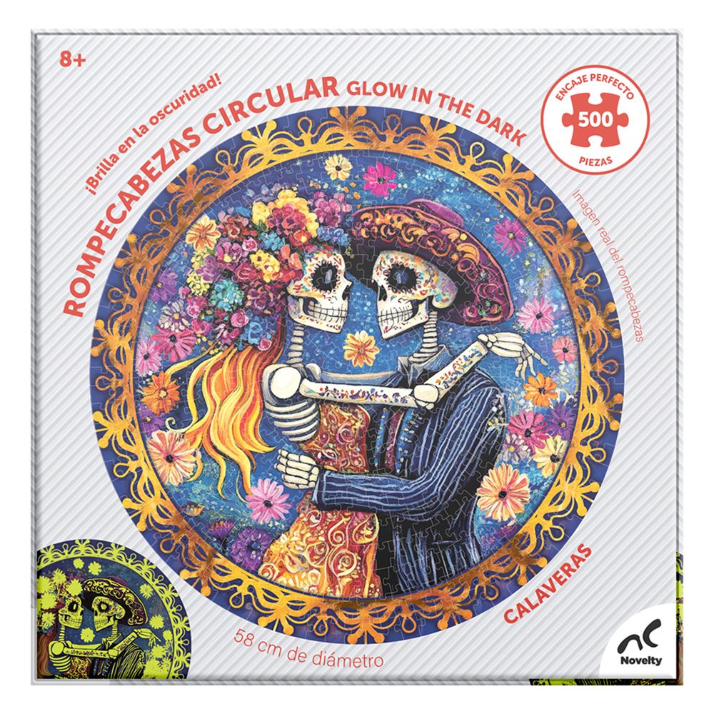 Rompecabezas Catrina Circular Glow in the Dark 500 Piezas