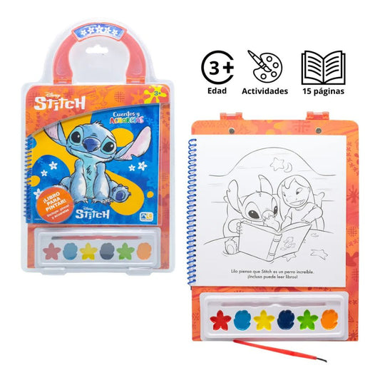 Cuentos y Acuarelas Stitch Libro Infantil para Colorear | Editorial Novelty