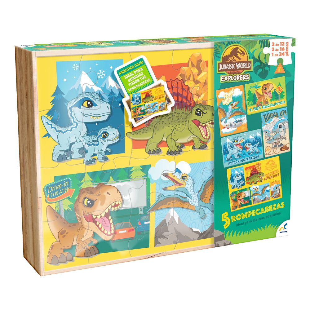 Rompecabezas 5 en 1 de Jurassic World para Niños Novelty