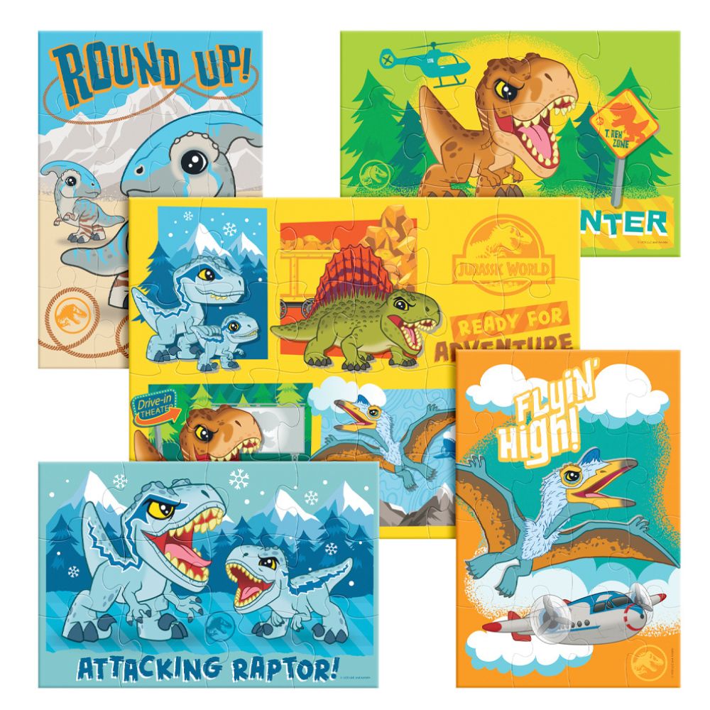 Rompecabezas 5 en 1 de Jurassic World para Niños Novelty