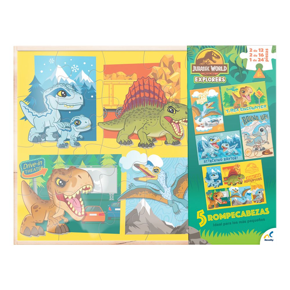 Rompecabezas 5 en 1 de Jurassic World para Niños Novelty