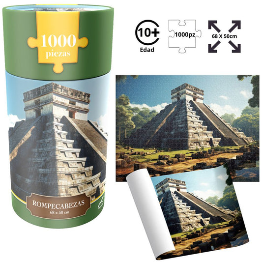 Rompecabezas Pirámide 1000 Piezas | Cilindro Coleccionable con Póster | Novelty