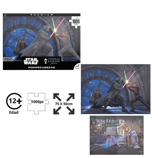 Rompecabezas Star Wars Luke vs Darth Vader Thomas Kinkade 1000 Piezas Premium