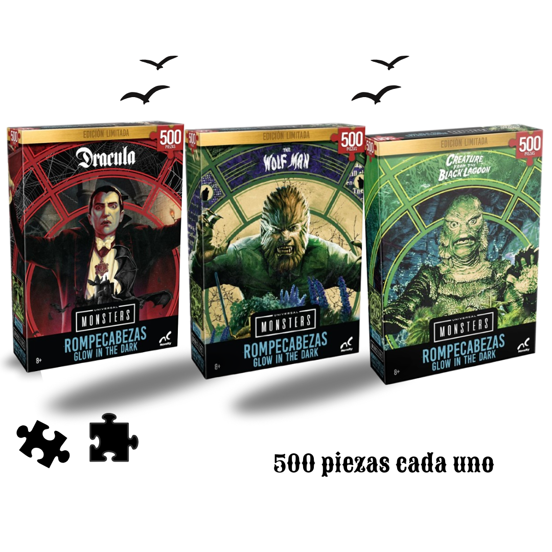Pack Rompecabezas Edición Limitada Monstruos Clásicos 3 pz