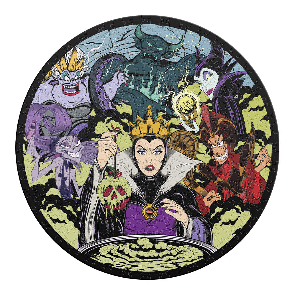 Rompecabezas Circular Barnizado Villanos Disney 500 Piezas Caja De Carton