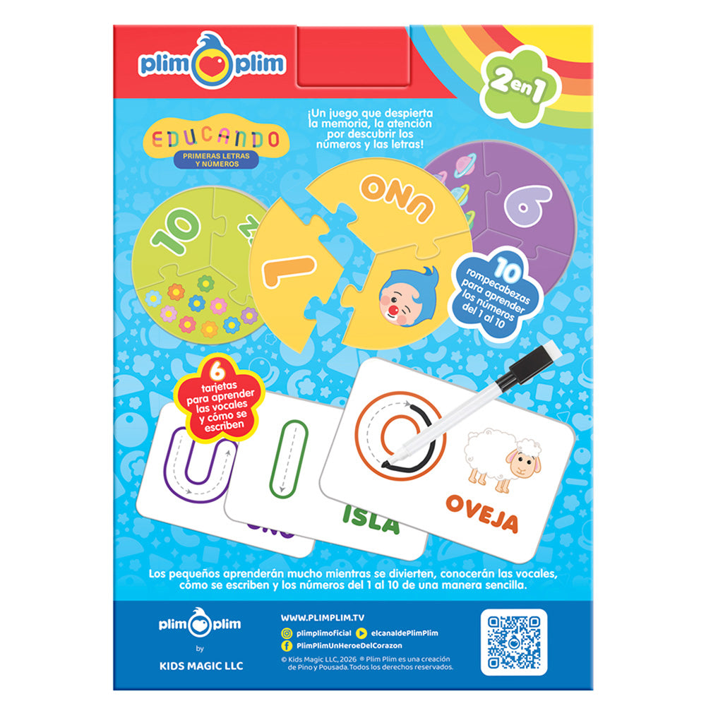 Juego De Mesa Preescolar Educando Plim Plim Primeras Letras Y Numeros