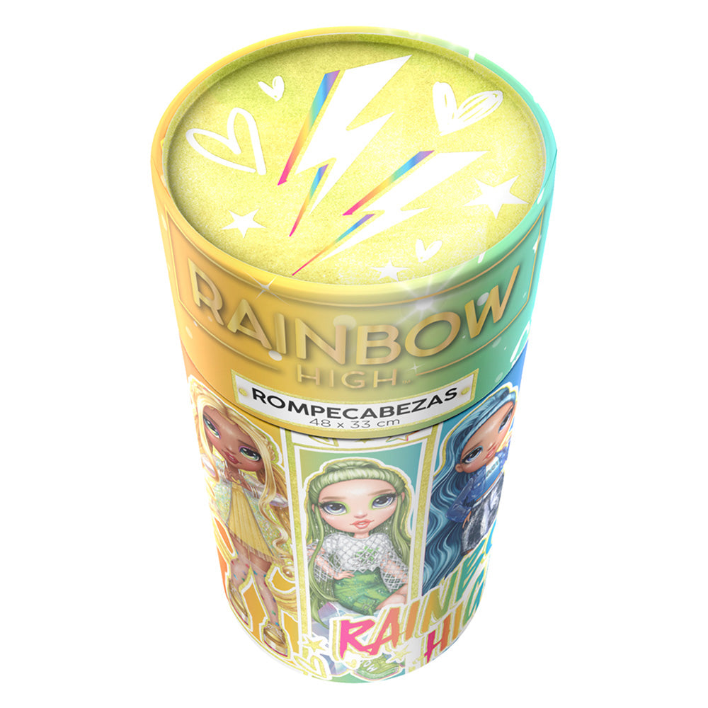 Rompecabezas Infantil Rainbow High 60 Pzs Cilindro