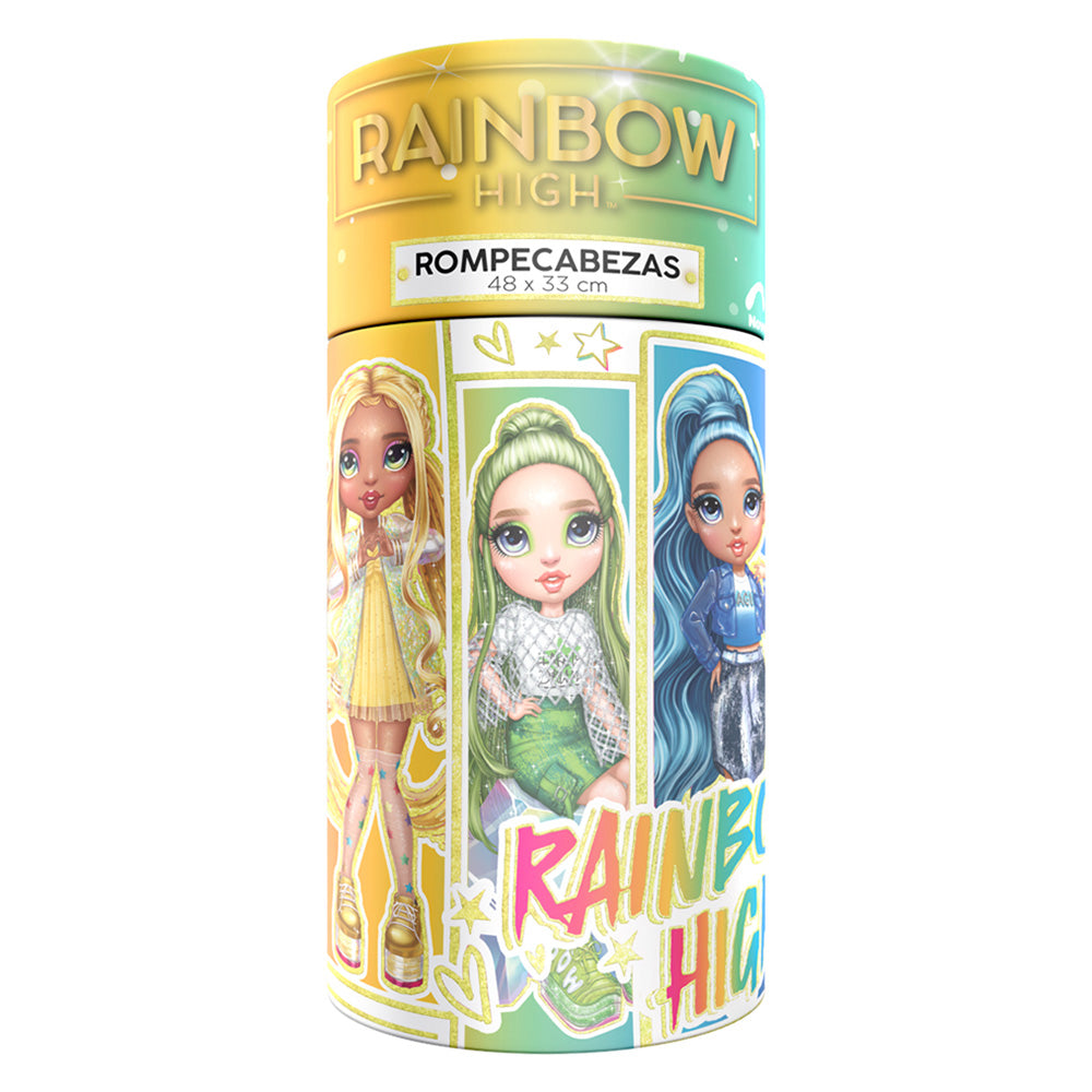 Rompecabezas Infantil Rainbow High 60 Pzs Cilindro