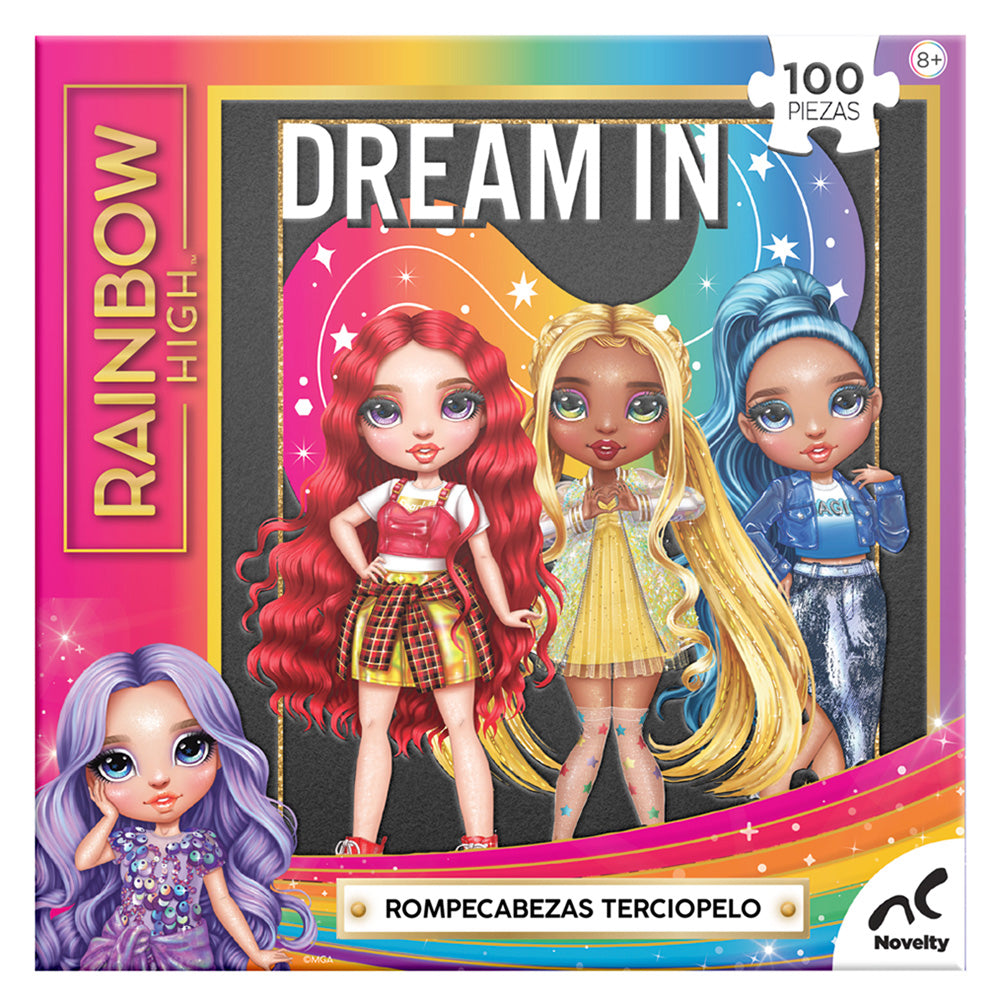 Rompecabezas Especial Aterciopelado Rainbow High 100 Pzs