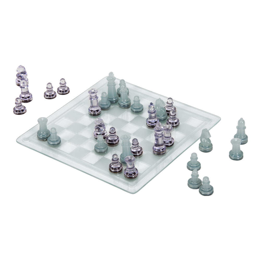 Ajedrez y Damas Inglesas con Tablero de Cristal