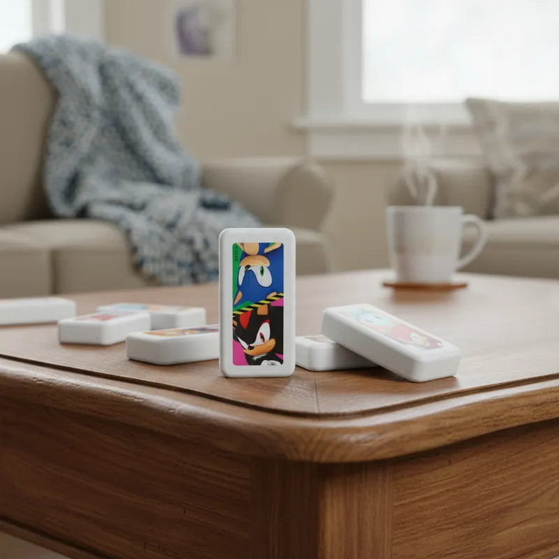 Dominó Infantil Sonic en caja metálica 28 fichas