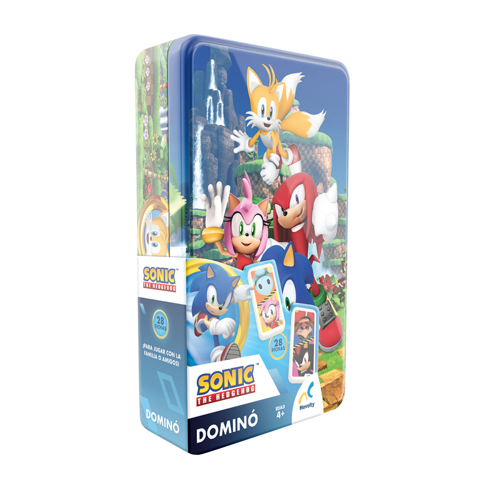 Dominó Infantil Sonic en caja metálica 28 fichas
