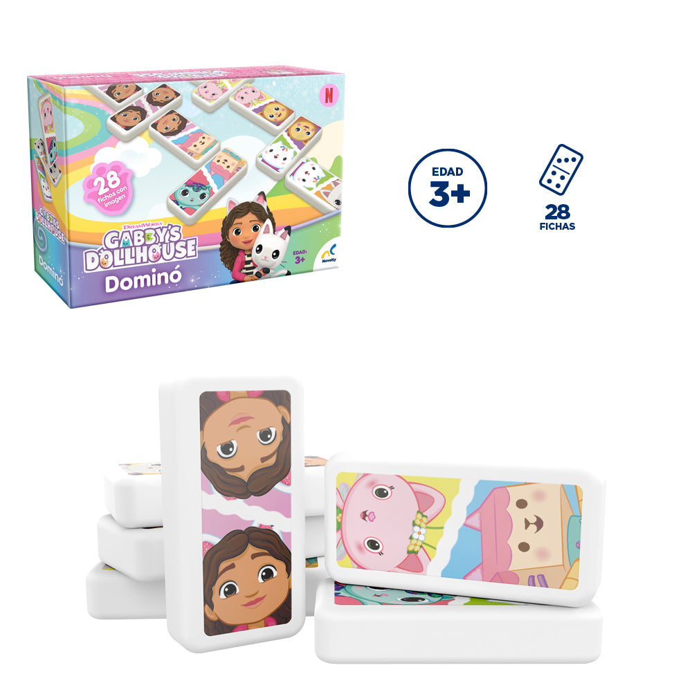 Dominó Gabby's Doll House Infantil 28 Fichas
