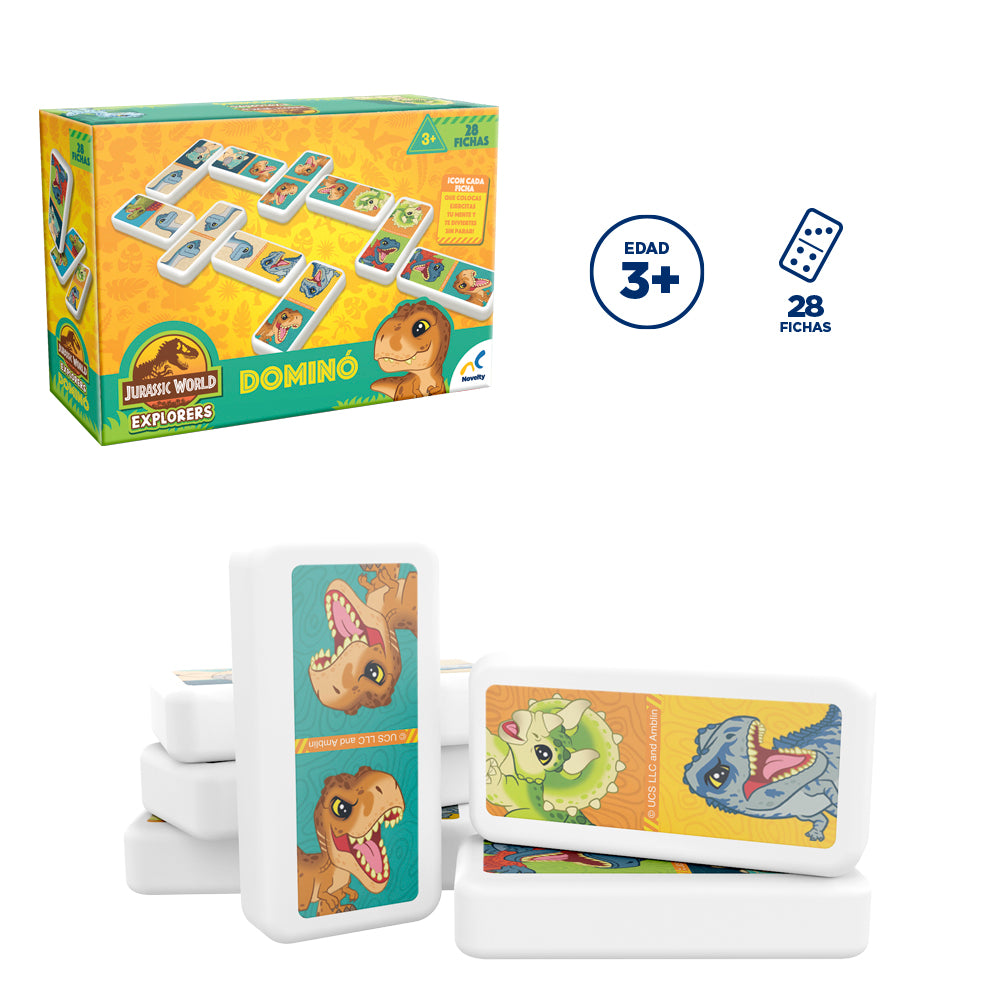 Dominó Jurassic Explorers Infantil 28 Fichas