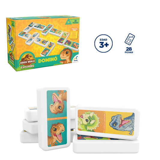 Dominó Jurassic Explorers Infantil 28 Fichas