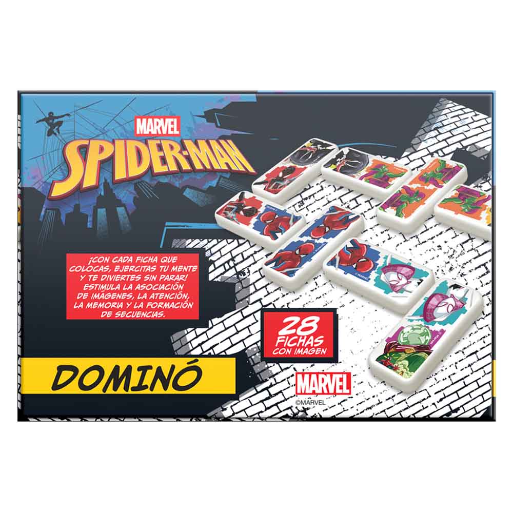 Dominó Spider-Man Tin | Juego de Mesa Clásico con Personajes Marvel