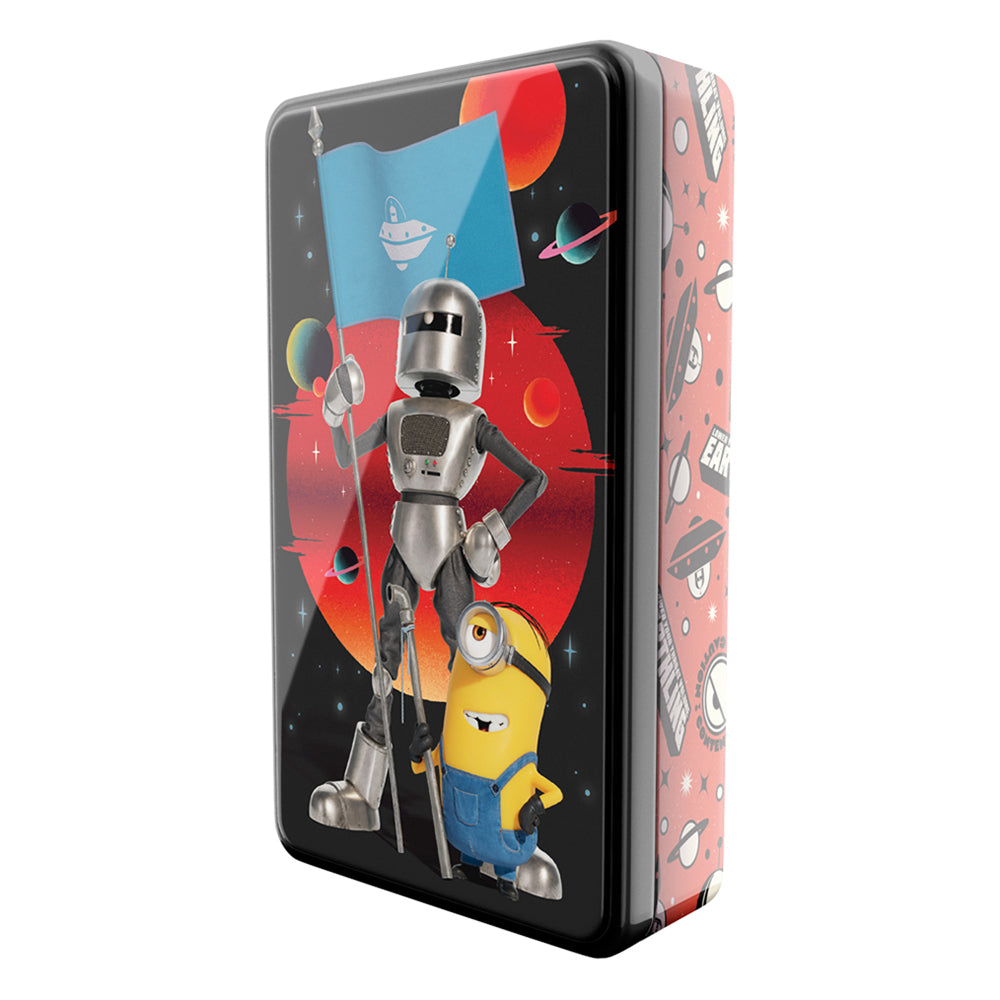 Dominó Tin Minions and Monsters con estuche metálico. Incluye 28 fichas con impresión directa y diseño ideal para niños y fans de Minions.