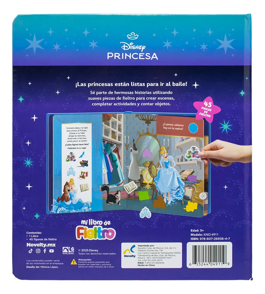 Libro Princesas Sensorial de Fieltro | Libro Educativo Infantil con Piezas