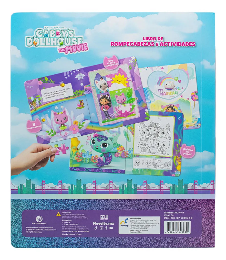 Libro de Rompecabezas Gabby’s Dollhouse | 8 Rompecabezas Infantiles Educativos