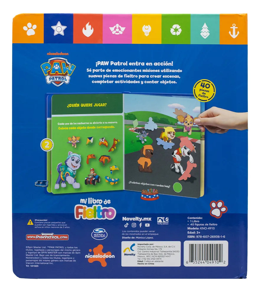 Libro Paw Patrol Sensorial de Fieltro | Libro Educativo Infantil Didáctico