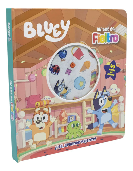 Libro Bluey Sensorial de Fieltro | Libro Educativo Infantil con Piezas