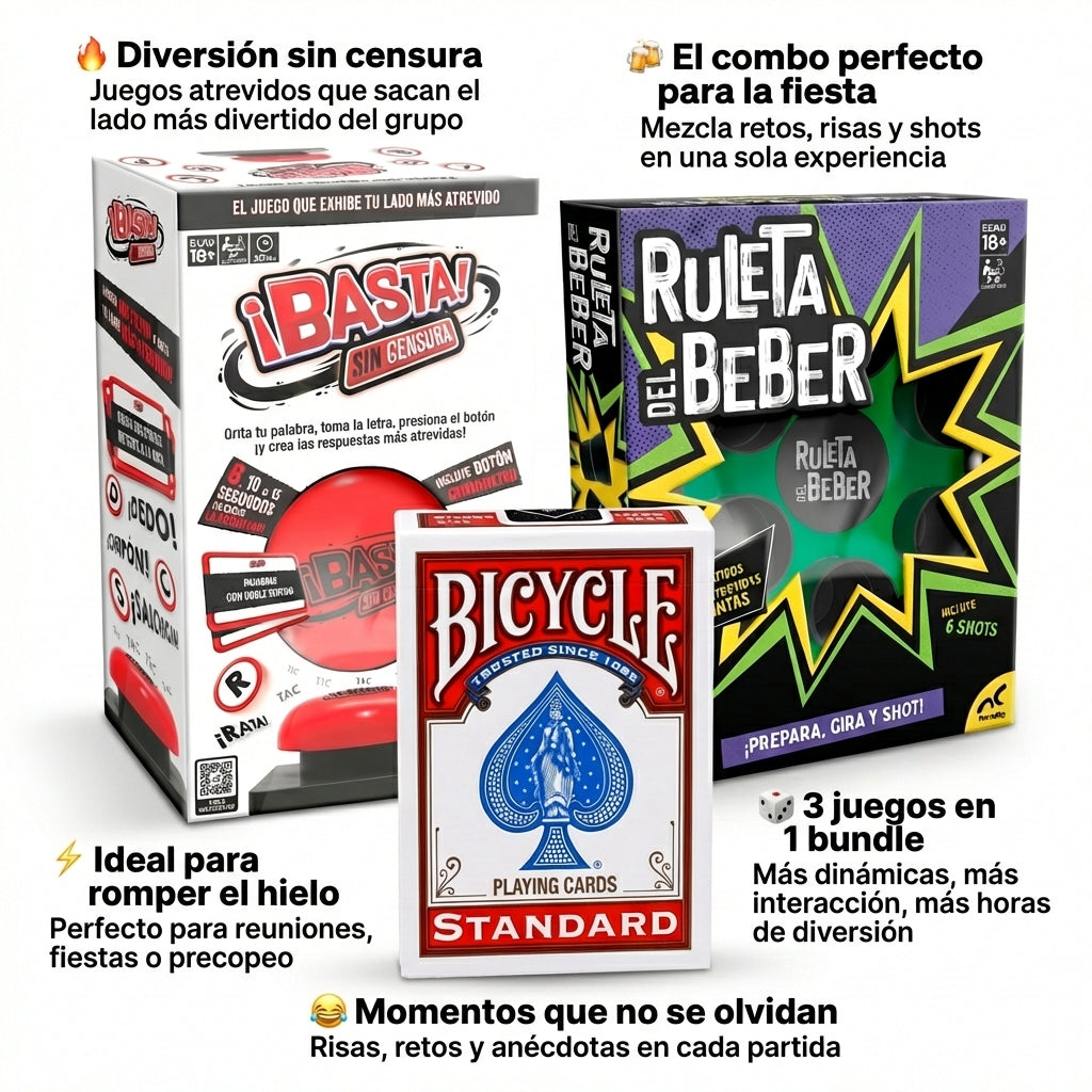 Juegos para Fiesta con Amigos | Basta, Ruleta y Cartas para Reuniones Novelty