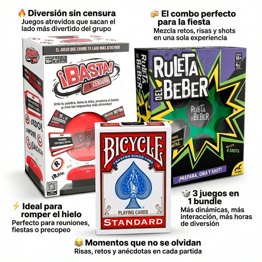 Juegos para Fiesta con Amigos | Basta, Ruleta y Cartas para Reuniones Novelty