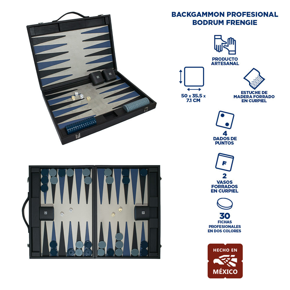 Backgammon Profesional Bodrum Frengie | Juego de Lujo Artesanal