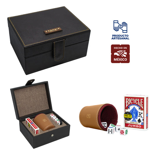 Cubilete Frengie Bolero con Dados de Póker y Baraja Bicycle | Set Artesanal Premium