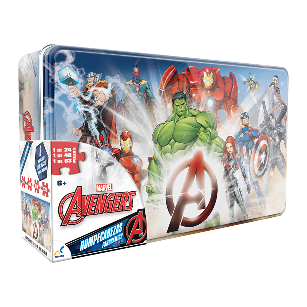 Rompecabezas de los Avengers Panorámico 3 en 1 - Novelty
